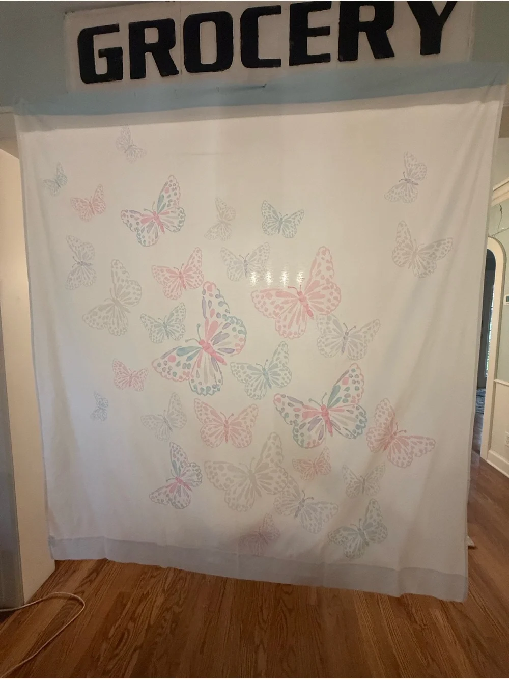 Pottery Barn Kids Butterfly Shower Curtain Whimsical Pastel Cottagecore Feminine